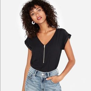 NEW Express Silky Zip Front Gramercy Tee